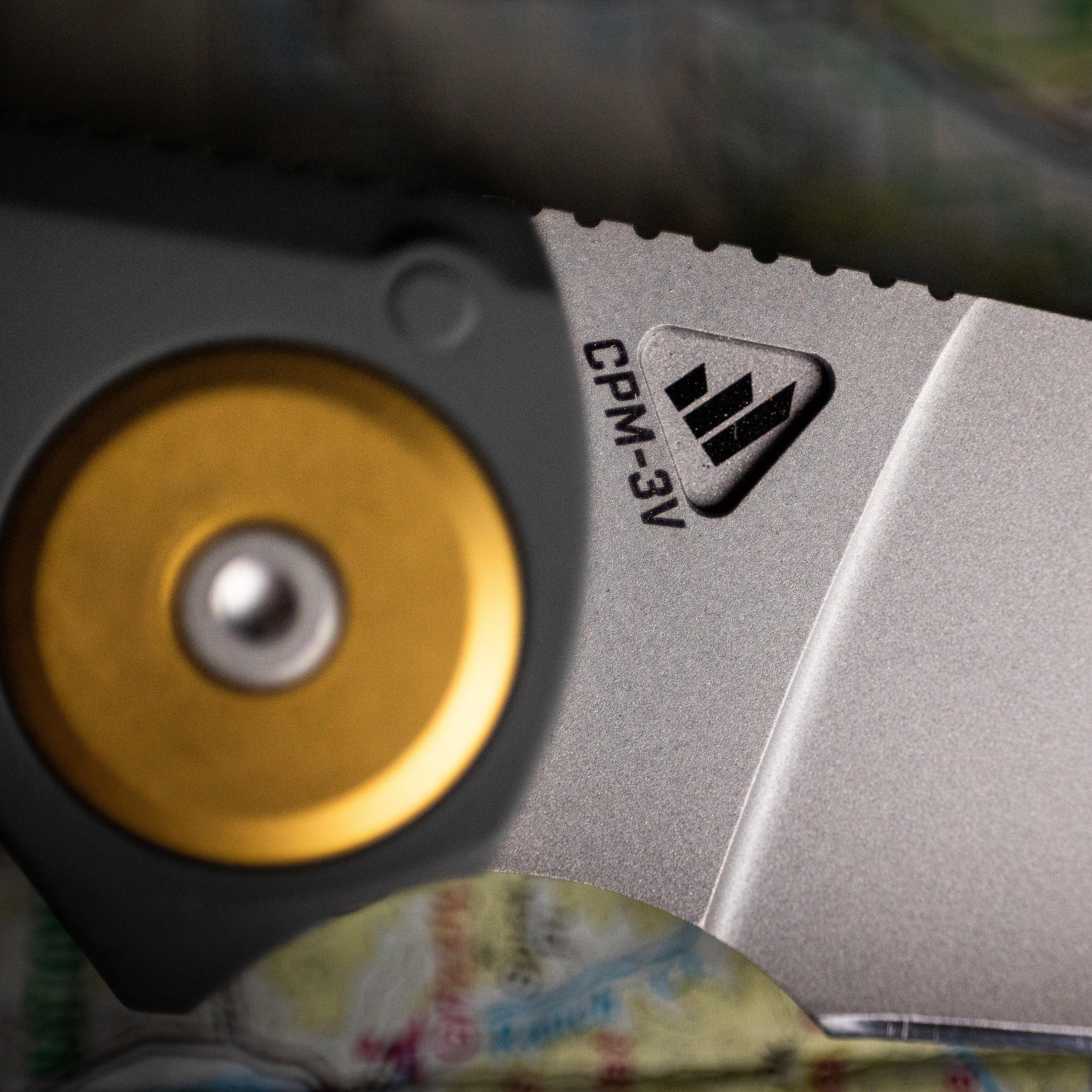 Close up of RMX™ Reverse Tanto 3V steel blade