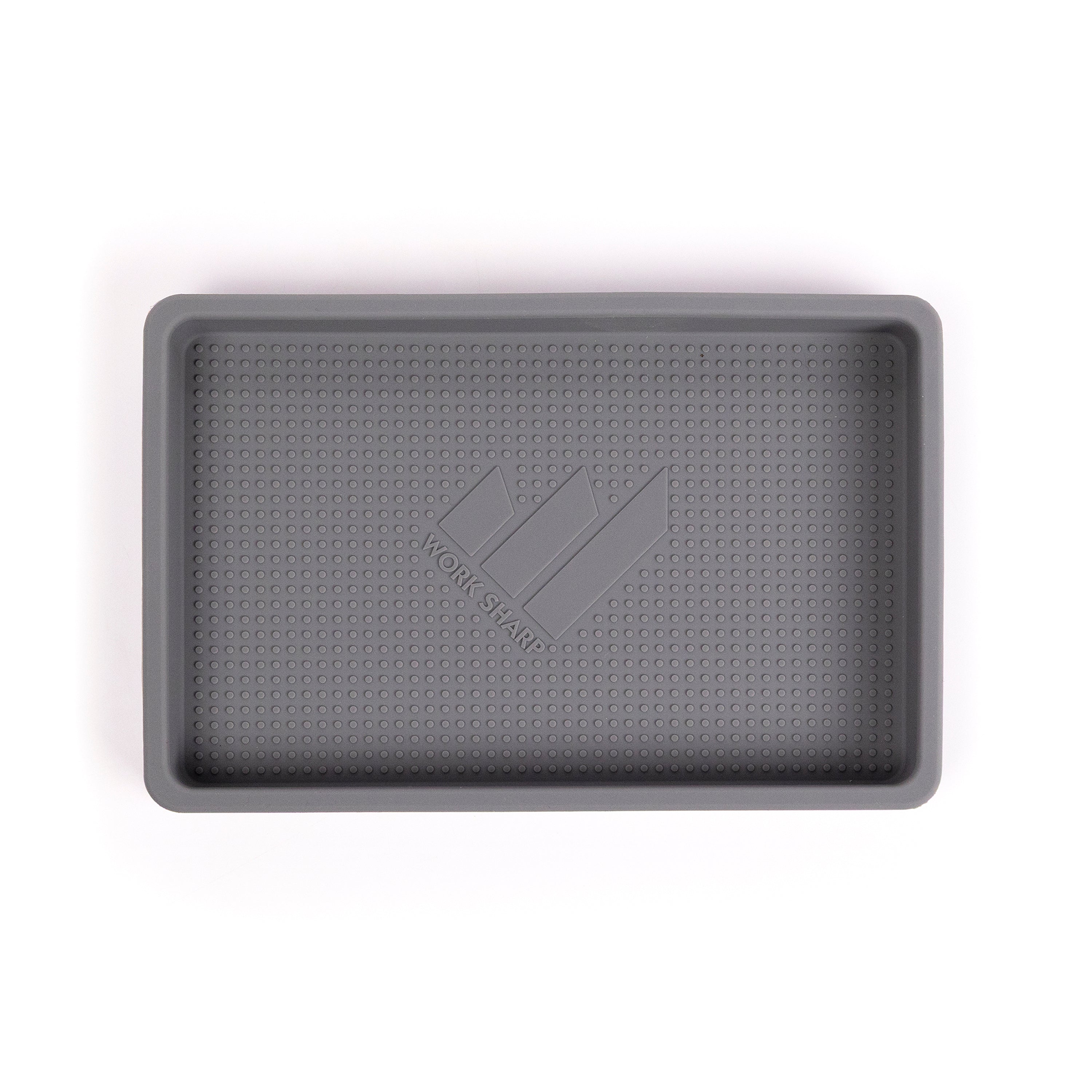 Top down view of Work Sharp Knife Valet Tray on all white background.
