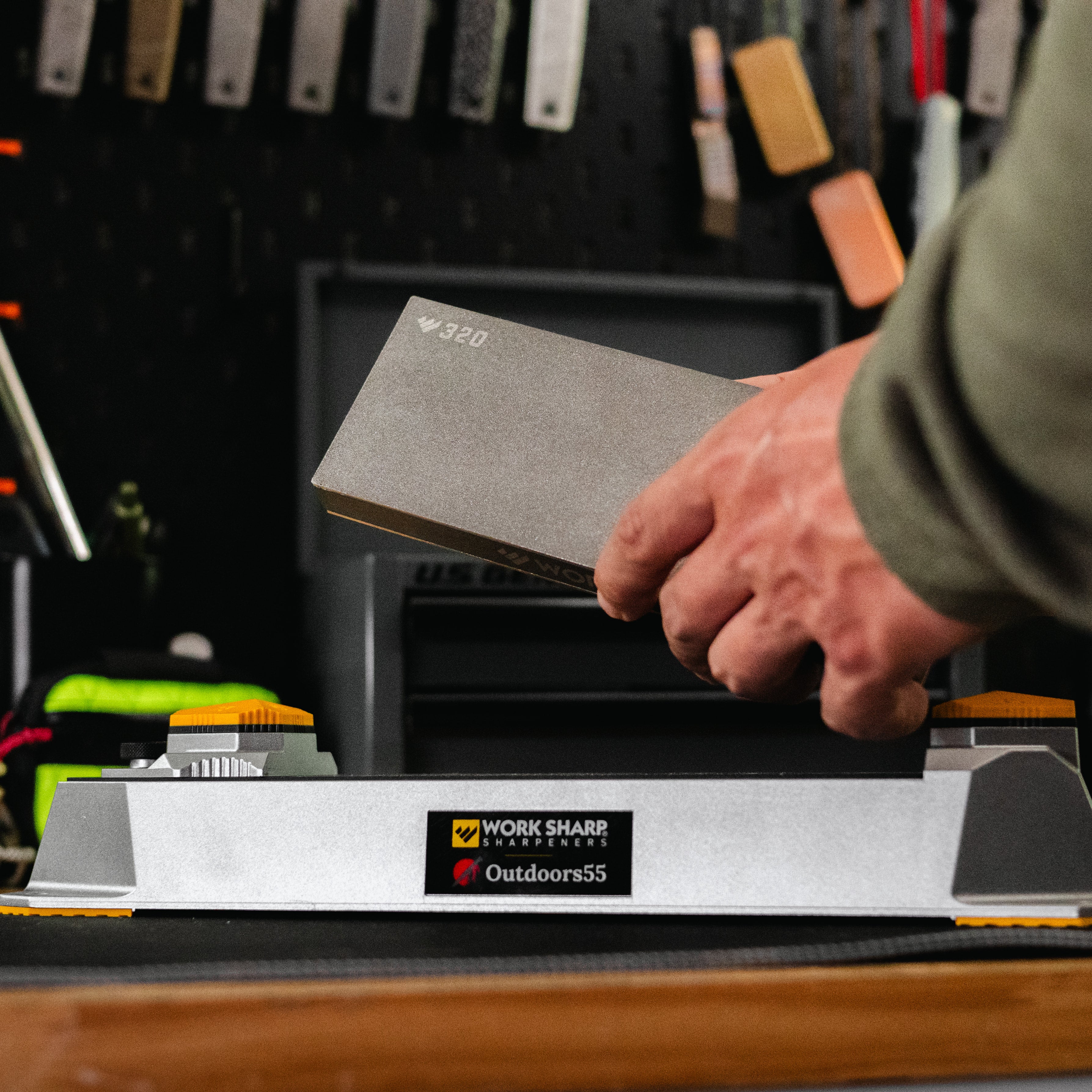 Dual Grit Diamond Sharpening Stone and Base – OD55 Series