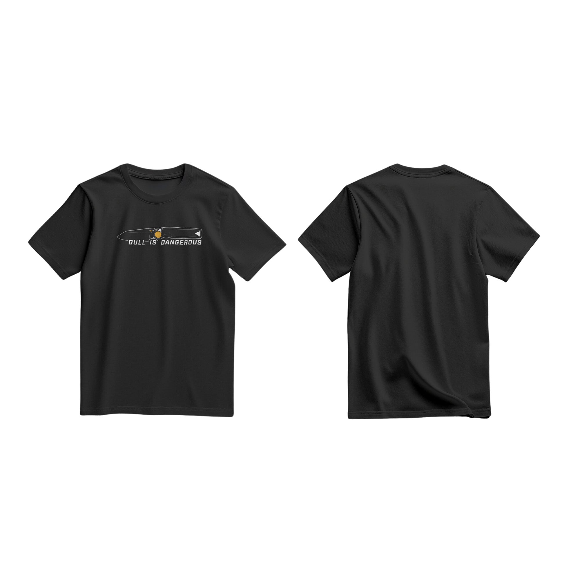 Work Sharp Knife Sketch “Dull Is Dangerous” Black T-Shirt